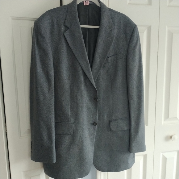 Oscar de la Renta Classic Grey Brown Blend Silk Wool Blazer Jacket 44L - Picture 3 of 11